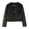 Ropa de Moda Europea y Americana Transfronteriza, Chaqueta de Moda Casual de Doble Cara con Hebilla de Nudo de Cuerda Más Vendida en Aliexpress