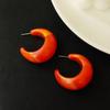 Pendientes de resina de luna redonda de moda de Corea del Sur, pendientes de temperamento simple retro, pendientes de alta gama de estilo Hong Kong, venta al por mayor para mujeres
