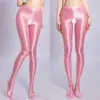 Elásticos Altos, Brillantes, Sedosos, Talla Grande, Entrepierna Abierta, Pantalones de Nueve Puntos, Moldeadores del Cuerpo, Realzadores de Glúteos tipo Durazno, Sexys, Transparentes, Delgados, Transpirables