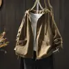Chaqueta 2025 Nuevo Estilo Popular de Este Año para Mujer Otoño Verde con Capucha Bolsillo Diseño Dobladillo Suelto Top