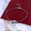 Venda Direta de Fábrica Pulseira Kajia de Duplo Anel Aço Titânio Ouro Rosa Feminina Nicho Pulseira Simples Design de Luxo Leve Joia de Mão Versátil