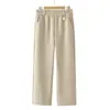 Jeans Mom Rectos Elegantes Otoño Invierno 2026 Nuevos Pantalones Gruesos con Felpa para Mujeres de Mediana Edad y Mayores Pierna Recta Estrecha Pantalones de Pierna Ancha Mujer