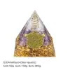 Pirâmide de Bola de Cristal Natural 5/6/8cm Ornamento de Mesa Chakra Cascalho Colorido Pirâmide de Resina Epóxi