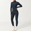 Traje de Yoga de Manga Larga con Hilo de Cremallera Europeo y Americano Traje Deportivo de Fitness de Alta Resistencia Traje Traje de Yoga