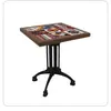 Mesa y Silla de Cafetería Retro Combinación Muebles para Catering Cabina Comercial Sofá Mesa para Tienda de Postres y Té con Leche Restaurante Americano Occidental