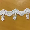 Renda solúvel em água vazada 5cm poliéster leve vestido de noiva renda de bordado gota d'água franja manual DIY acessórios de vestuário código de barras pequeno