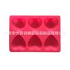 Molde de silicona para jabón de leche de cabra de grado alimenticio al por mayor de fábrica, 6 corazones, molde de silicona para jabón hecho a mano, molde para pastel