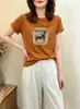 Camiseta de algodón acanalado para mujer, directo de fábrica, top ajustado de manga corta, exclusivo para venta al por mayor de verano
