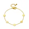 Europa y Estados Unidos moda transfronteriza todo a juego alta calidad superficie fotosensible acero inoxidable chapado en oro flor de margarita pendientes de botón pulsera collar traje