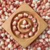 Contas Soltas de Raiz de Bodhi com Padrão de Flores Rosas, Cabaças Pequenas Esculpidas, Contas Semi-Acabadas, Acessórios para Joias DIY, Contas de Oração Budistas no Atacado