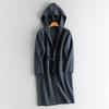 Cardigan de caxemira 2024 Novo casaco de comprimento médio com capuz Cardigan de malha de caxemira para todos os jogos Jaqueta de suéter solto