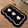Alfombra de Casa Minimalista Tufted de Alto Nivel en Blanco y Negro, Felpudo de Baño, Alfombra Decorativa para Sofá de Sala de Estar