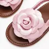 Sandalias de Verano para Niñas con Flor de Camelia, Suela Elástica Suave, para Casa y Exterior, Estilo Princesa