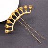 Novo latão soldado cinco fileira cabelo hairpin acessórios de cabelo headwear antigo hanfu handmade DIY acessórios material corpo