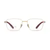 Moda Business Casual Retro Monturas de Gafas de Titanio de Alta Calidad con Patillas de Sándalo Natural Exquisito, Se Pueden Montar Lentes, Venta al por Mayor en Danyang