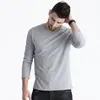 Camiseta de Manga Larga para Hombre Tendencia Primavera 2025 Tops Casuales de Cuello Redondo Camisas Básicas para Hombre