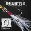 Señuelo giratorio de lentejuelas, anzuelo triple con plumas, señuelo de lance largo, señuelo tipo jig metálico, equipo de pesca, señuelos de pesca al por mayor