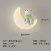 Lâmpada de Parede para Quarto Estilo Lua do Urso Espectro Completo Simples Criativa Fofa Lâmpada de Cabeceira para Quarto de Crianças