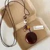Verano Relajante~Collar con Colgante de Flor Tejida Estilo Étnico Bohemio para Mujer, Accesorio Largo Estilo Vacaciones Vintage