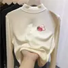 Camiseta interior De Rong, nueva colección otoño/invierno 2026, manga larga cepillada, ropa interior elegante y casual, top de cuello semi-alto para niñas
