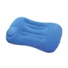 Almohada Inflable para Exteriores, Almohada Cuadrada Plegable Flocada, Máscara para Ojos, Juego de Tapones para los Oídos, Soporte Cervical para Dormir, Cojín Lumbar para Viajes Largos