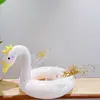 Boia Inflável com Protetor Solar, Boia de Assento de Cisne para Bebê, Boia de Assento Infantil Antiviro, Boia Flutuante Espessada com Assento entre as Pernas