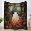 Amazon Home Manta de Calabaza Murciélago para Halloween Manta para Sofá de Oficina Cubierta de Aire Acondicionado Manta de Franela para Otoño e Invierno