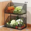 Prateleira de Armazenamento para Cozinha para Uso Doméstico, Multicamadas, Grande Capacidade, Cesta de Legumes, de Chão, Organizador Móvel de Armazenamento de Frutas e Legumes