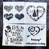 Día de San Valentín amor Día de la Madre pintura de letras en inglés plantilla hueca herramienta molde para pastel de mousse tamiz de azúcar en polvo molde de spray