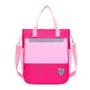 Bolso Cruzado Estilo Coreano para Tutorías Infantiles, Mochila Escolar Linda con Bloques de Color para Estudiantes de Primaria, Bolso de Tutoría Portátil Infantil de Moda con Gran Capacidad
