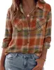 Colección Otoño 2026: Nuevas camisas de manga larga para mujer para tiendas online independientes, con estilo europeo y americano, corte holgado y diseño casual a cuadros