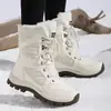 Sapatos de Algodão Novos de Inverno para Homens de Tamanho Grande Transfronteiriços, Botas de Neve Quentes com Forro de Lã de Pelo Longo Espessado, Botas Femininas de Cano Alto, Antiderrapantes