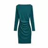 Vestido puro y seductor de una sola manga larga para mujer, con cintura entallada, efecto adelgazante y una silueta ajustada al cuerpo que acentúa tus curvas, creando un deslumbrante y elegante vestido midi