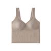 Colete Térmico Listrado Tridimensional de Outono e Inverno, Alta Elasticidade, Modelagem Justa, Sem Costura, Lindo Costas Camada Base com Bojo, Colete Térmico de Temperatura Constante
