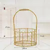 Cesta de Flores para o Dia da Mulher Armazenamento Vime Palha Arte em Ferro Portátil Rattan Presente Cesta de Flores Inserção para Vaso de Flores