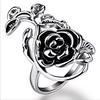 Moda japonesa y coreana Anillo de rosa estilo ins exquisito personalidad anillo de flor diseño sentido nicho joyería femenina al por mayor