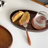 2025 Nueva Bandeja Creativa Ovalada de Madera de Olmo para Té, Bandeja de Exhibición para Invitados en Casa, Té de la Tarde, Café, Postres