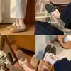 Zapatos mullidos de tacón oculto de 4 cm estilo mismo que Uva Mamá para mujer, otoño e invierno, hebilla de bloqueo cálida, con felpa, mocasines Birkenstock, pantuflas a medias