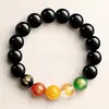 Taobao Venda Quente Pulseira de Obsidiana Contas de Obsidiana Dourada Pulseira da Fortuna dos Cinco Deuses da Riqueza Masculina Presente Feminino Atacado