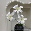 Flor Artificial Lirio Salvaje Impresa en 3D con 3 Cabezas, Lirio Dorado para Decoración de Boda, Diseño de Flor Artificial, Flor Falsa, Transfronterizo