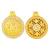 Tienda de Oro Mismo Estilo Arena Dorada Método Antiguo Incrustado Diamante Dios Amarillo de la Riqueza Colgante, Unisex Cinco Vías Dios de la Riqueza Imitación Oro Joyería al por Mayor
