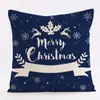 Serie de Almohadas de Ciervo y Copo de Nieve Transfronteriza Nueva Nórdica Funda de Cojín Estampada en Lino Funda de Almohada Roja de Navidad