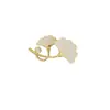 Elegante y Exquisita Broche de Hoja de Ginkgo Perlada Personalizado Elegante Accesorios de Corsage para Traje Pin de Abrigo de Lujo Ligero de Alta Gama
