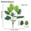 Pegamento suave planta verde hojas de hierro decoración sala de estar europea palmera artificial en maceta interior suelo anémona planta verde venta al por mayor