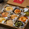 Caja de Empaque para Hot Pot para Llevar de Nueve Compartimentos Caja para Postre Pastel de Papel Kraft Caja de Empaque Caja de Papel para Pasteles de Nieve Postre
