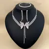 Explosões transfronteiriças fábrica direta joias de noiva colar strass Coringa acessórios de casamento femininos alto senso conjunto de duas peças