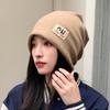Gorro de punto para niños con letras, primavera y otoño, rojo de internet, cara pequeña, que combina con todo, gorro de lana, gorro para el frío, gorro baotou, gorro holgado, moderno, otoño e invierno