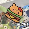 Portanotas de clip PP Hello Kitty negro, clip de almacenamiento acrílico de doble cara con temática de comida de alto valor estilo ins, regalo para estudiante