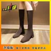 Novedad Otoño e Invierno 2026 Botas Largas de Tacón Alto con Punta Cuadrada y Tacón Grueso, Botas Adelgazantes, Botas de Montar Altas hasta la Rodilla para Mujer