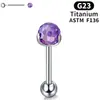 Piercing para la lengua de aleación de titanio F136, Adecuado para beber, Diseño de bombilla pequeña con rosca interna, Joyería de piercing para la lengua a la moda
